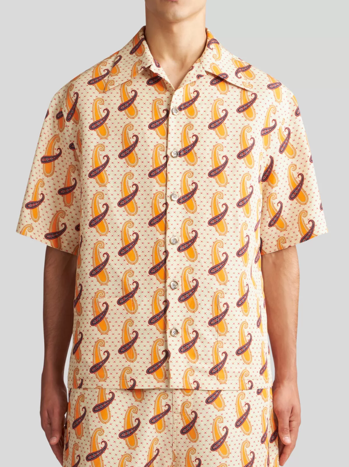 Uomo Etro CAMICIA BOWLING CON STAMPA MICRO PAISLEY |