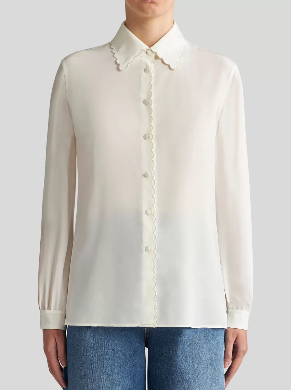 Donna Etro Camicia In Crêpe De Chine Di Seta | Donna | Bianca |
