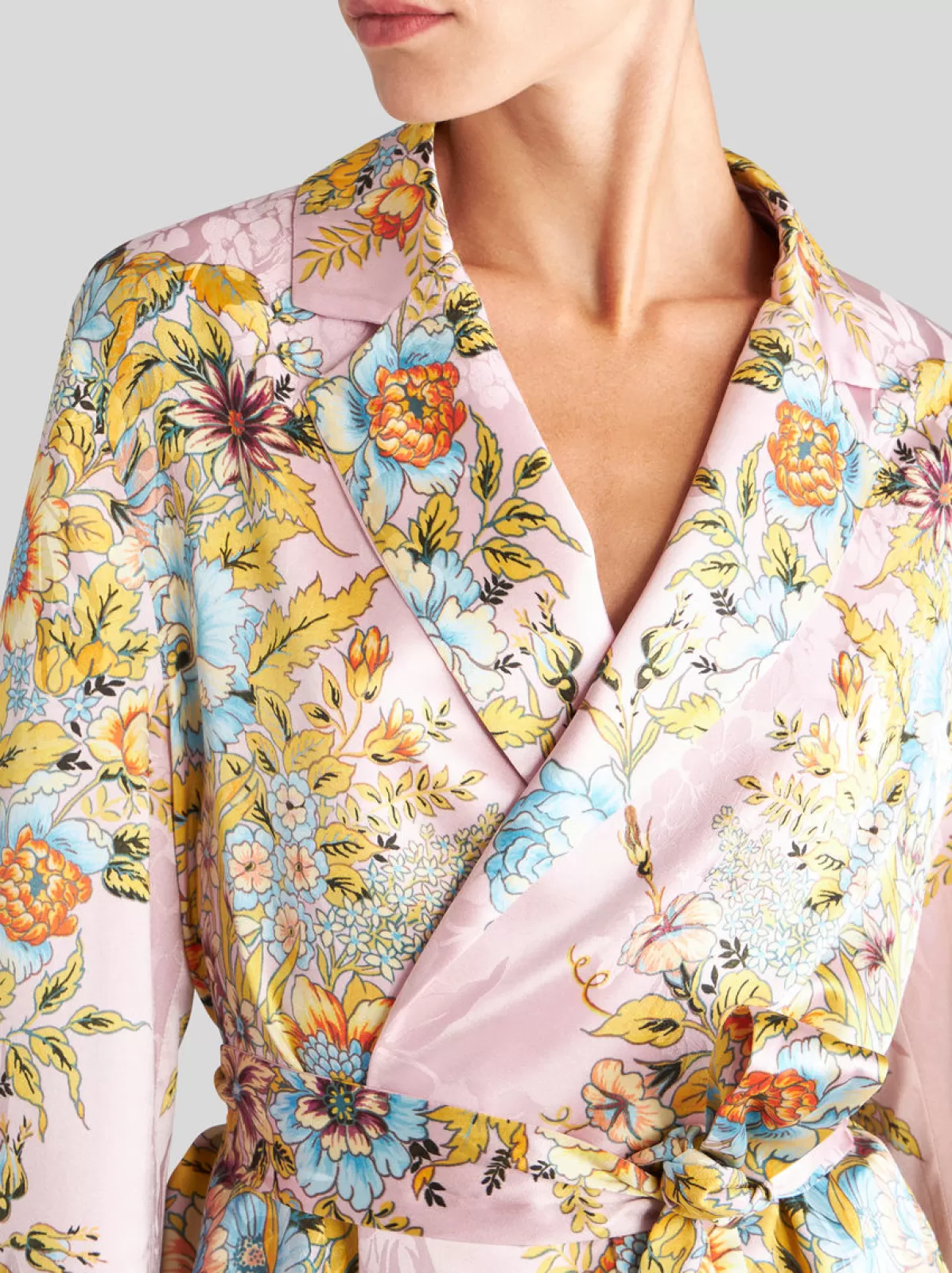 Donna Etro Giacca Vestaglia Jacquard Con Stampa Bouquet Da Donna |