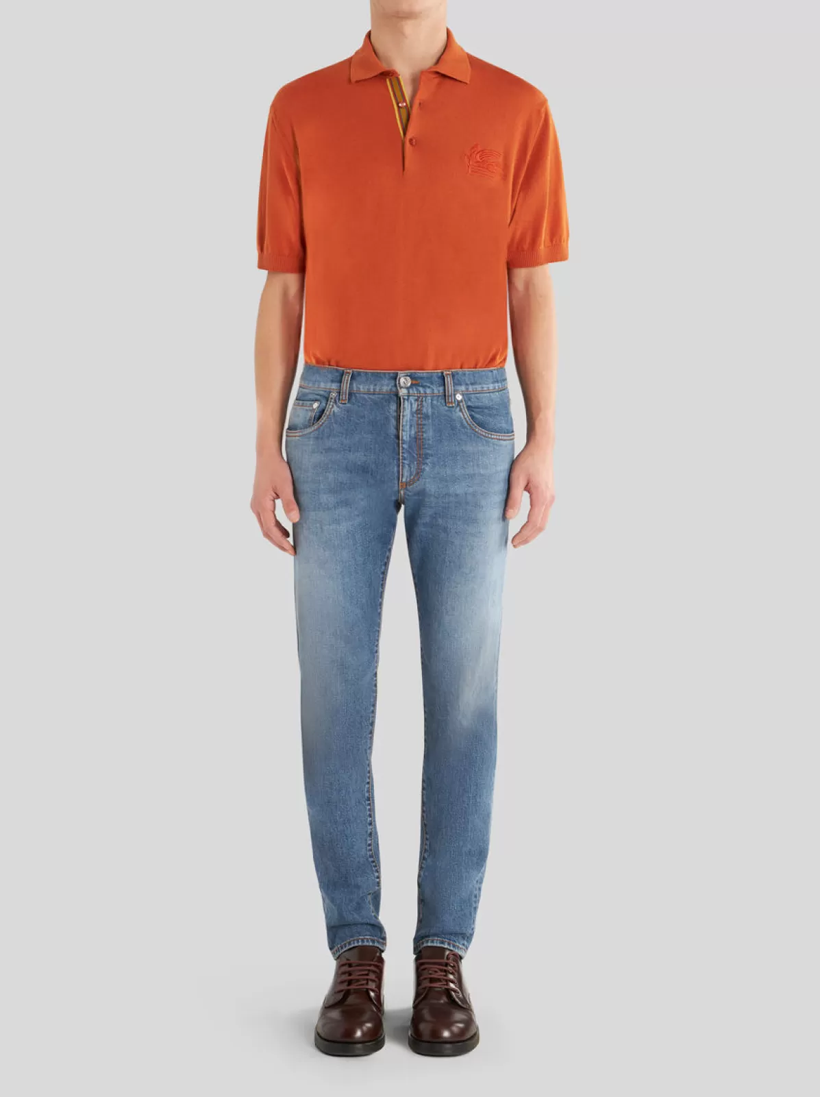 Uomo Etro Jeans Con Lavorazione Vintage E Pegaso | Uomo |