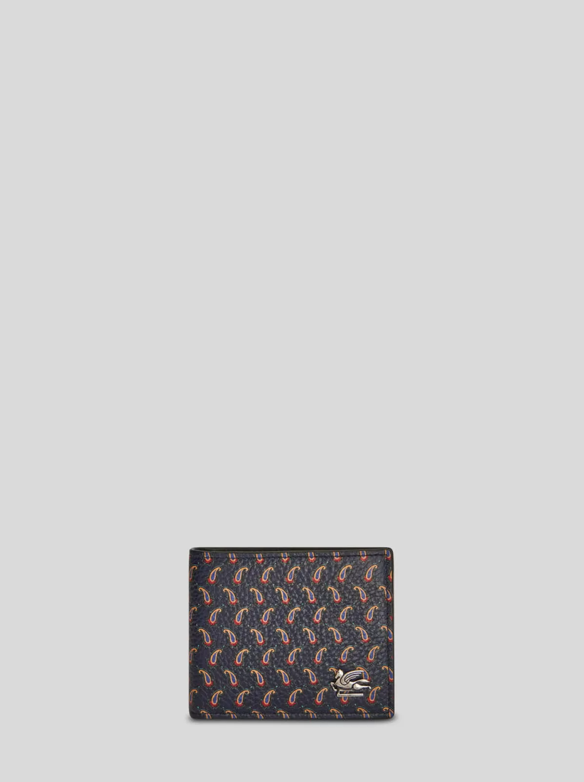Uomo Etro PORTAFOGLIO IN PELLE CON MICRO PAISLEY E PEGASO |