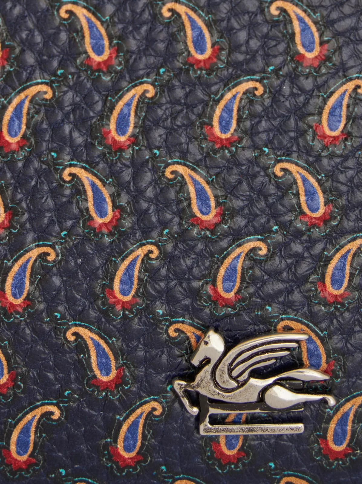 Uomo Etro PORTAFOGLIO IN PELLE CON MICRO PAISLEY E PEGASO |
